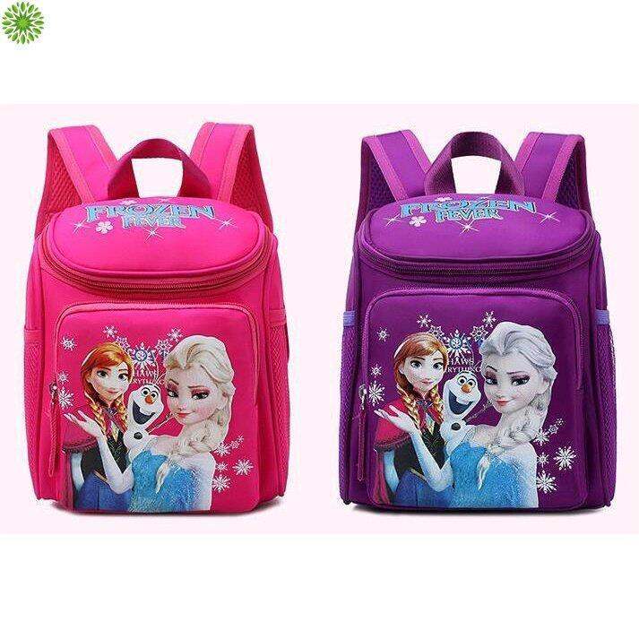 Children Kids Girls Backpack Cartoon Disney Princess Frozen Anna Elsa