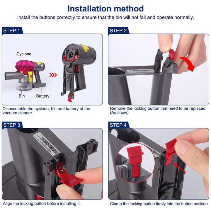 ถังเก็บฝุ่นล็อคปุ่มเปลี่ยนสำหรับ-v8-sv10-sv11เครื่องดูดฝุ่นฝุ่นถ้วยล็อคที่วางจำหน่าย