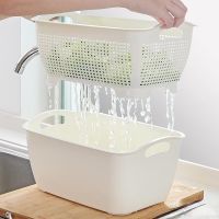 【hot】 Layer  Vegetable and Fruit Washing Basket Strainers Drainer Storage Cleaning Colander KitchenTool