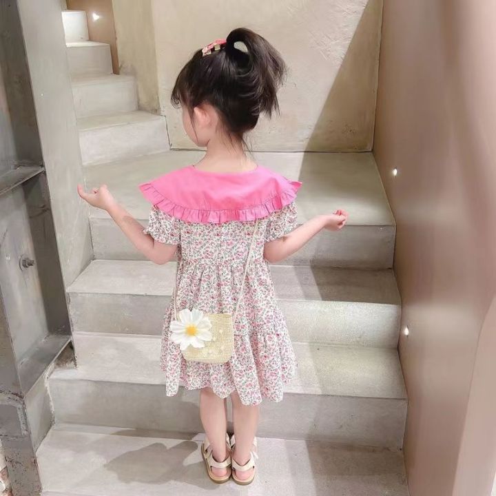 summer-2023-new-girl-beautiful-girls-dress-skirt-baby-princess-brim-broken-flower
