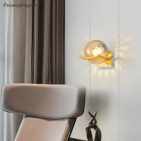 Modern Wall Lamp Nordic Creative Round Glass Indoor Lighting Led Living Room Bedside Lamp Bed Interior Light For Home Decoration