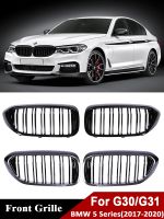 For BMW 5 Series G30 G31 M5 Front Kidney Bumper Grille M-Performance Facelift Carbon Look M Chrome Grill Black 2018 2019 2020