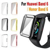 Soft TPU Case For Huawei Band 6 Band6 Watch Protective Cover Electroplated for HUAWEI Honor Band 6 6pro Full Screen Protector Wires  Leads Adapters