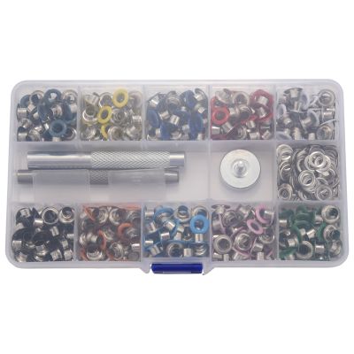 400 Sets 5Mm Multi-Color Grommets Kit Metal Eyelets with Installation Tools and Instructor in Clear Box