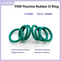 Green FKM Fluorine Rubber O Ring CS4mm OD54~100mm Sealing Gasket Insulation Oil High Temperature Resistance Green