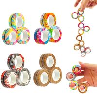 【LZ】▽℗  3Pcs NEW Anti-stress Magnetic Rings Magnetic Bracelet Ring Unzip Toy Magic Ring Props Tools Decompression Toys Finger Rings Toy