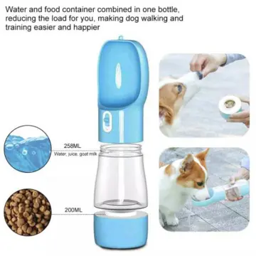 258ml+200ml Dog Water Bottle Portable Pet Drinking Cup Travel Water Food  Dispenser Outdoor