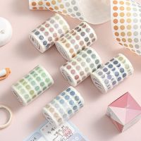 Internet celebrity simple gradient color salt Morandi basic polka dot sticker ins style hand account and paper tape solid color full roll round girl heart decoration material diy circle film cloth