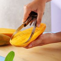 Stainless Steel Mango Splitter Fruit Peeler Mango Cutting Knife Multifunction Fruit Peeling Tool Coring Diced Kitchen Supplies Graters  Peelers Slicer