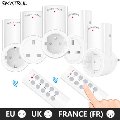 SMATRUL Wireless Remote Control Smart Socket EU UK French Plug Wall 433mhz Programmable Electrical Outlet Switch 220v 230v LED