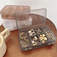 （QIQI tool） 2ชั้น JewelryCompartment Earringboxes เครื่องประดับใส Organizerringssetainers 10กริด