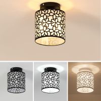 ZZOOI Modern Nordic Ceiling Light Flower Print Loft Ceiling Lamp Shade for Home Bedroom Living Room Kitchen Lighting Art Decor