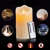 3X LED Candles  Flickering Flameless Candles Rechargeable Candle  Real Wax Candles With Remote Control 10Cm Flameless Candles