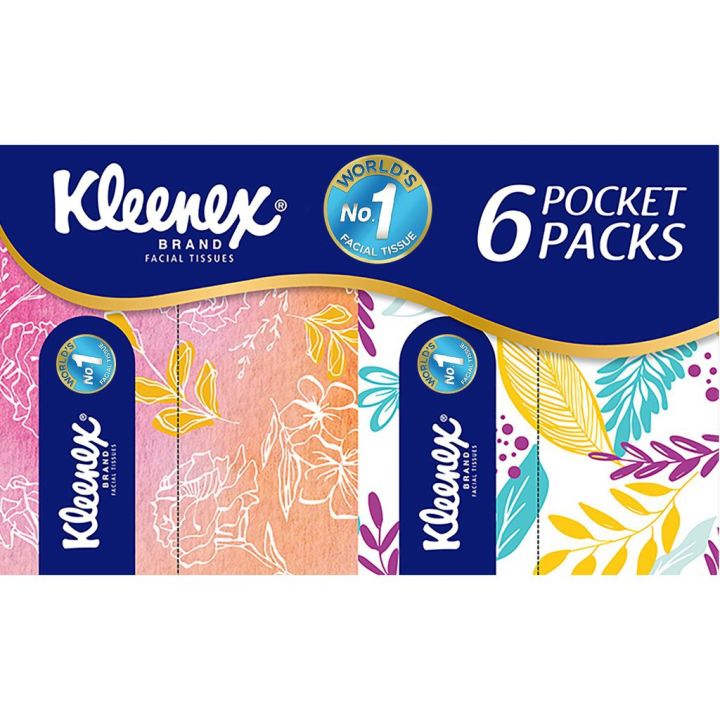 Kleenex Facial Tissue Pocket Packs 10 sheets x 6 packs (60 sheets ...