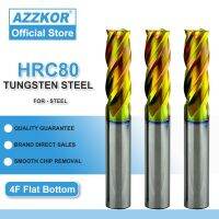 เครื่องตัดมิลลิ่งตัดสแตนเลสเคลือบโลหะผสมทังสเตนเครื่องมือเหล็ก Cnc Maching Hrc80 Endmill Azzkor Top Kit เครื่องมือกัด