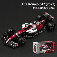 Bburago 1:43 2022 Alfa Romeo F1สูตรแข่ง C42 #24เจ้าแม่กวนอิมโจว #77 Valtteri Bottas ล้อแม็กรถยนต์รุ่นเก็บเด็ก Toys888