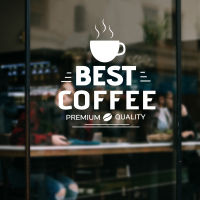 MP-L สติ๊กเกอร์ติดกระจก สติกเกอร์ร้านกาแฟ best coffee premium quality Size 30 x 35 cm. (G0004) สติกเกอร์ ป้าย ติดกระจก