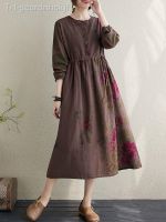 【hot】❁  Cotton New 2023 O-neck Print Loose Female A-line Dresses B2931