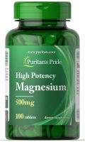 puritan pride magnesium 500 mg.100 tablets เผาผลาญไขมัน อาการซึมเศร้า ทำให้หลอดเลือดและหัวใจแข็งแรง