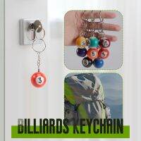 Colorful Billiard Ball Keychain Set 16 Pcs,Mini Magic Key Chain Balls Eightball Billar Billiards Chains Accessories