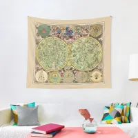 15th Century Old World Planisphaerium Coeleste Planetary Constellation Map in full color Tapestry Wall Hanging Decor