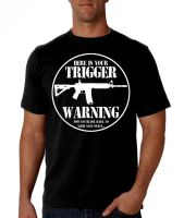 2019 New Men Summer O-Neck Tops Pro Gun: HereS Your Trigger Warning (Black Shirt) Ar-15, Ak47, Ar15 New T Shirt Design