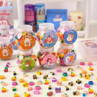 50 Pcs/box Cute Animal Fruits Pencil Eraser bottled Rubber Primary Student Prizes Promotional Gift Stationery for Kids school