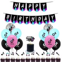 10pcs TikTok 12-inch Latex Balloon Vito Video Theme Birthday Festival Party Decoration Balloon Layout Tiktok