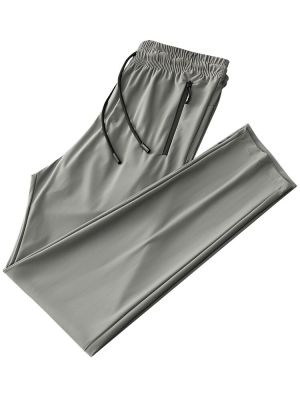 HOT11★2022 Summe ผู้ชาย Sweatpants Breathable ไนลอน Spandex กีฬากระเป๋าซิปตรงกางเกงชายยาวกางเกง8XL