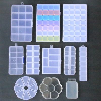 1Pcs 14 Styles 1-28 Grids Compartment Plastic Storage Box Jewelry Earring Bead Screw Holder Case Display Organizer Containe