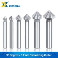 เครื่องตัดลบมุม 90 องศา 4.5-50 มม. Countersink เจาะบิต 3 ขลุ่ยเหล็กความเร็วสูงไม้เจาะรูโลหะเครื่องมือ