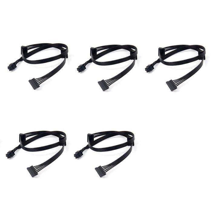 GPU PCI Express 6Pin Male 1 to 3 SATA SSD Power Supply Cable for