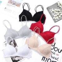 OK Bra ผู้หญิงสไตล์เกาหลีบาง Lace Push-Up Bra โดยไม่ต้องแหวนเหล็กรวบรวมชุดชั้นในใส่สบาย