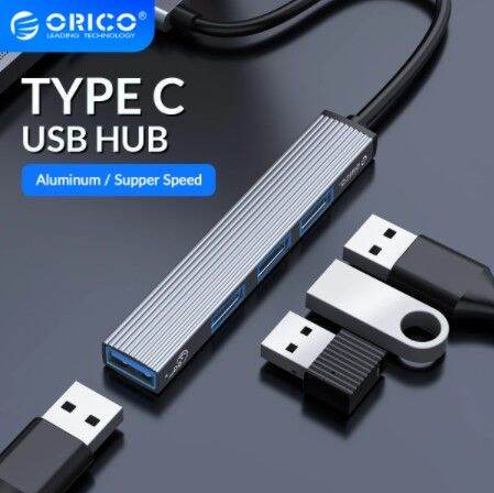 orico-aluminum-type-c-hub-4-port-usb-3-0-2-0-ultra-slim-portable-splitter-card-reader-adapter-station-for-computer-accessories