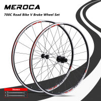 MEROCA XM70 700C แผนที่จักรยาน V เบรคชุดล้อด้านหน้า2ด้านหลัง5แบริ่ง Hub Ultra Light ขอบหลังด้านหลัง