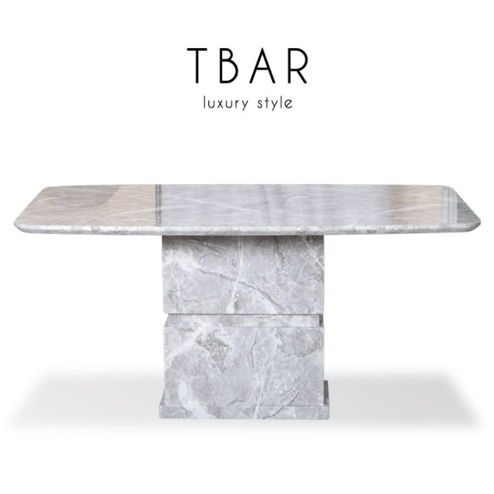 TBAR (ทีบาร์) โต๊ะทานอาหาร โครงขาและท็อปหินอ่อน สำหรับ 6 ที่นั่ง