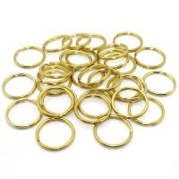 ☊¤☌ Solid Brass Split Rings Double Loop Keyring 10-35mm Keychain Keys Holder DIY Leather Craft hardware