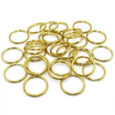 【YF】 Solid Brass Split Rings Double Loop Keyring 10-35mm Keychain Keys Holder Leather Craft hardware