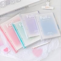 Transparent Loose Leaf Binder Notebook A5 B5 Cover Gradient Color Memo Note Diary University Notebook for Office School Note Books Pads