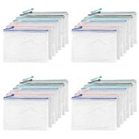 【hot】 28Pcs File Mesh Document Plastic Zip Folder Translucent