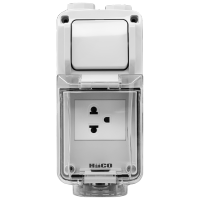 ชุดเต้ารับกันน้ำมีสวิตช์คุม WEATHERPROOF SWITCHED SOCKET HACO รุ่น WPSE16/56