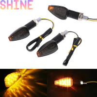 Shine ไฟเลี้ยว LED 14ดวงสำหรับรถจักรยานยนต์อเนกประสงค์2ชิ้นไฟกระพริบสีเหลืองอ่อน