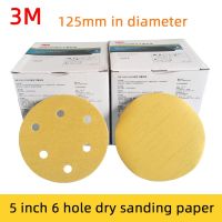 ❁☃ 3m 236u 5 Inch 6 Hole Sandpaper 125mm Disc Flocking Round Pneumatic Sanding Machine Polishing Pad