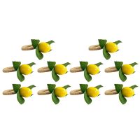 10X Lemon Napkin Rings Set,Lemon Vine Napkin Rings,Dinning Table Setting Napkin Holder for Dining Table,Holiday Decor