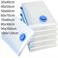 Vacuum Storage Bags With Valve Transparent Folding Compressed Space Saving Travel Seal Packet Organizers For Towel Cloth Blanket