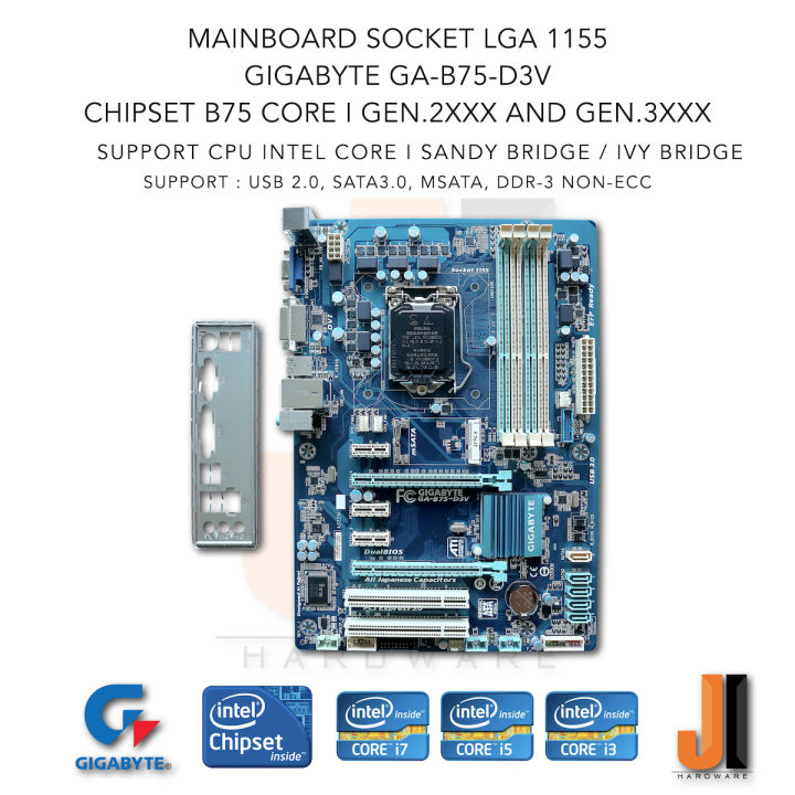 mainboard-gigabyte-ga-b75-d3v-lga1155-support-intel-core-i-gen-2xxx-and-gen-3xxx-มือสอง