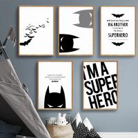 ﹊ COLORFULBOY Boy Hero Modern Black ขาว Wall Art ภาพวาดผ้าใบโปสเตอร์และพิมพ์ภาพผนังสำหรับห้องนั่งเล่น