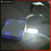 【Flash Sale】 พวงกุญแจแบบพกพา USB Power 3 LED สีขาวไฟกลางคืนรูปตัว U โคมไฟ w/ ฝาครอบ