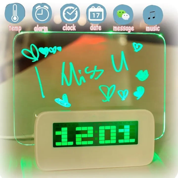 Digital LED Message Board USB HUB Wall Alarm Clock Calendar Lazada PH