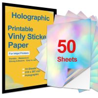 Laser Paper Holographic Paper Sticker A4 Printable Label Sticker Silver Paper Self Adhesive DIY Craft for Inkjet Printer 50u